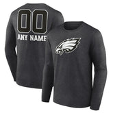 Philadelphia Eagles Personalized Name & Number Monochrome Long Sleeve T-Shirt