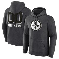 Pittsburgh Steelers Personalized Name & Number Monochrome Pullover Hoodie