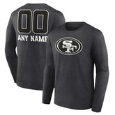 San Francisco 49ers Personalized Name & Number Monochrome Long Sleeve T-Shirt