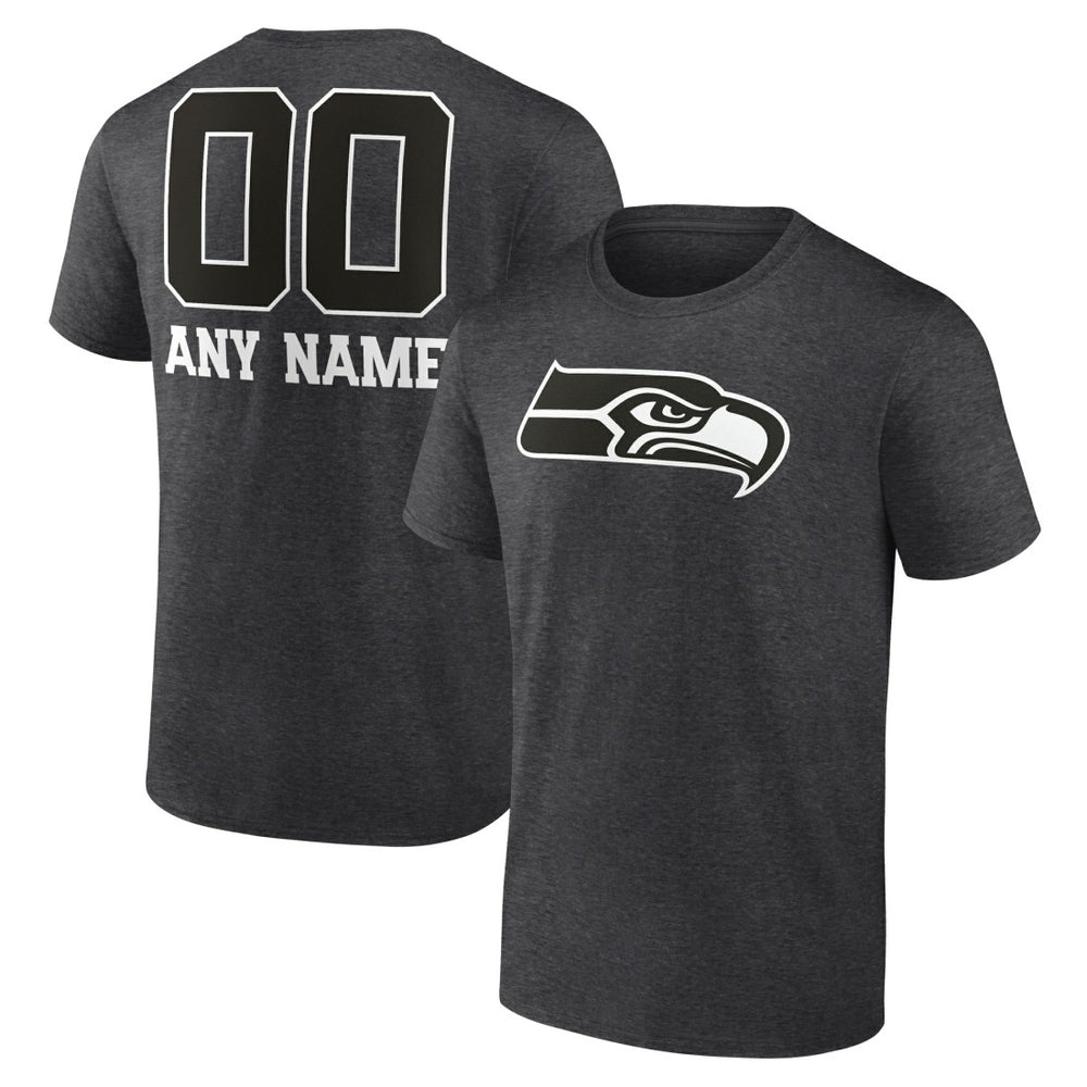 Seattle Seahawks Personalized Name & Number Monochrome T-Shirt