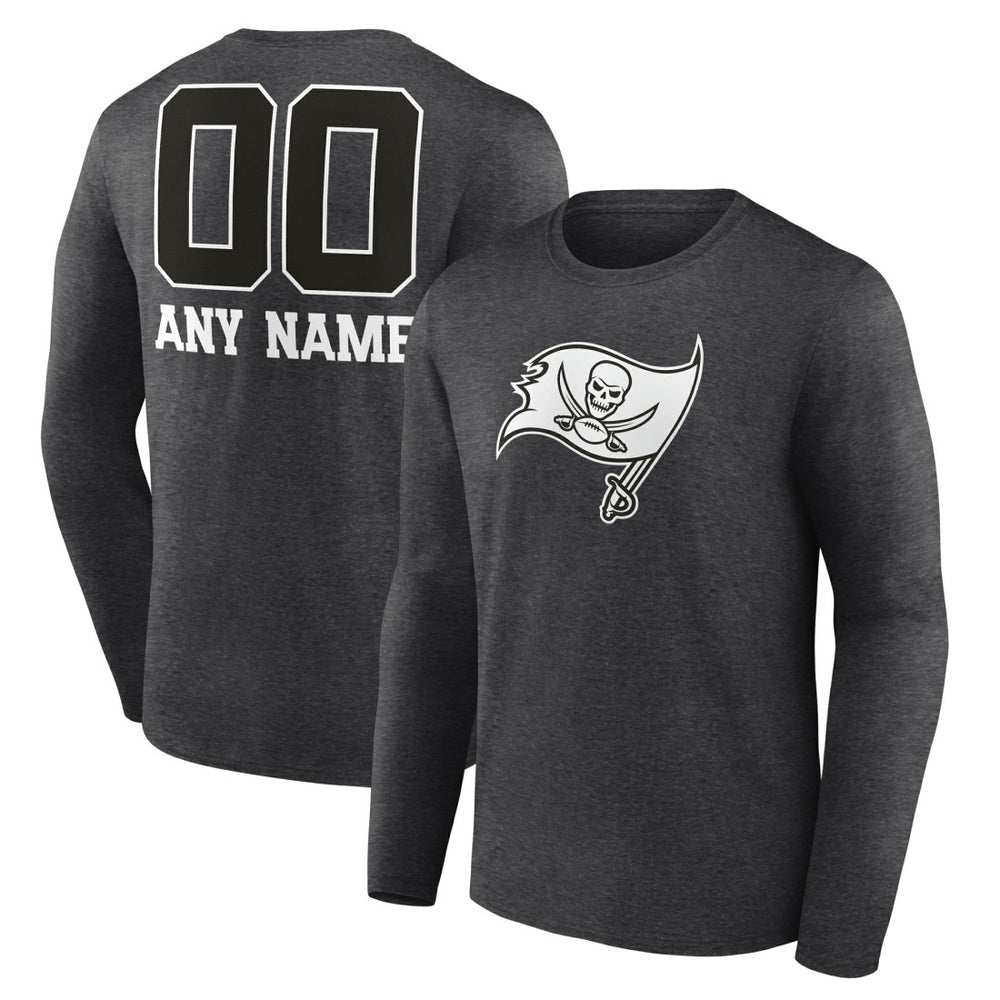 Tampa Bay Buccaneers Personalized Name & Number Monochrome Long Sleeve T-Shirt