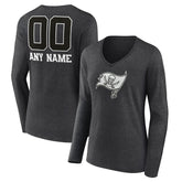 Tampa Bay Buccaneers Women's Personalized Name & Number Monochrome V-neck T-Shirt