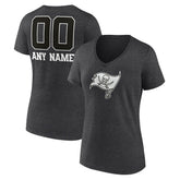 Tampa Bay Buccaneers Women's Personalized Name & Number Monochrome V-Neck Long Sleeve T-Shirt