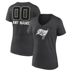 Tampa Bay Buccaneers Women's Personalized Name & Number Monochrome V-Neck Long Sleeve T-Shirt