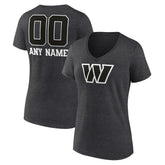 Washington Commanders Women's Personalized Name & Number Monochrome V-Neck Long Sleeve T-Shirt