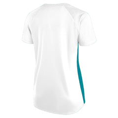 Miami Dolphins Fanatics Women's Plus Size Glitter Lace-Up V- Neck T-Shirt