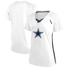 Dallas Cowboys Fanatics Women's Plus Size Glitter Lace-Up V- Neck T-Shirt