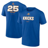 Mikal Bridges New York Knicks Behind The Back Name & Number T-Shirt - Blue discount On Sale