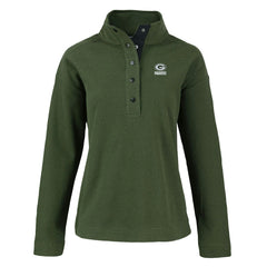 Green Bay Packers Cutter & Buck Women's Hunts Point Eco Half-Snap Sweatshirt