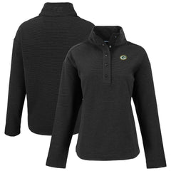 Green Bay Packers Cutter & Buck Women's Hunts Point Eco Half-Snap Sweatshirt