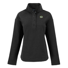 Green Bay Packers Cutter & Buck Women's Hunts Point Eco Half-Snap Sweatshirt