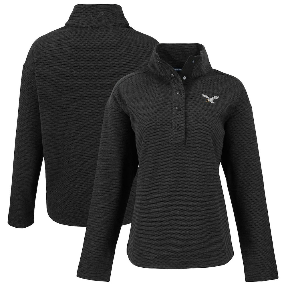 Philadelphia Eagles Cutter & Buck Women's Hunts Point Eco Half-Snap Sweatshirt