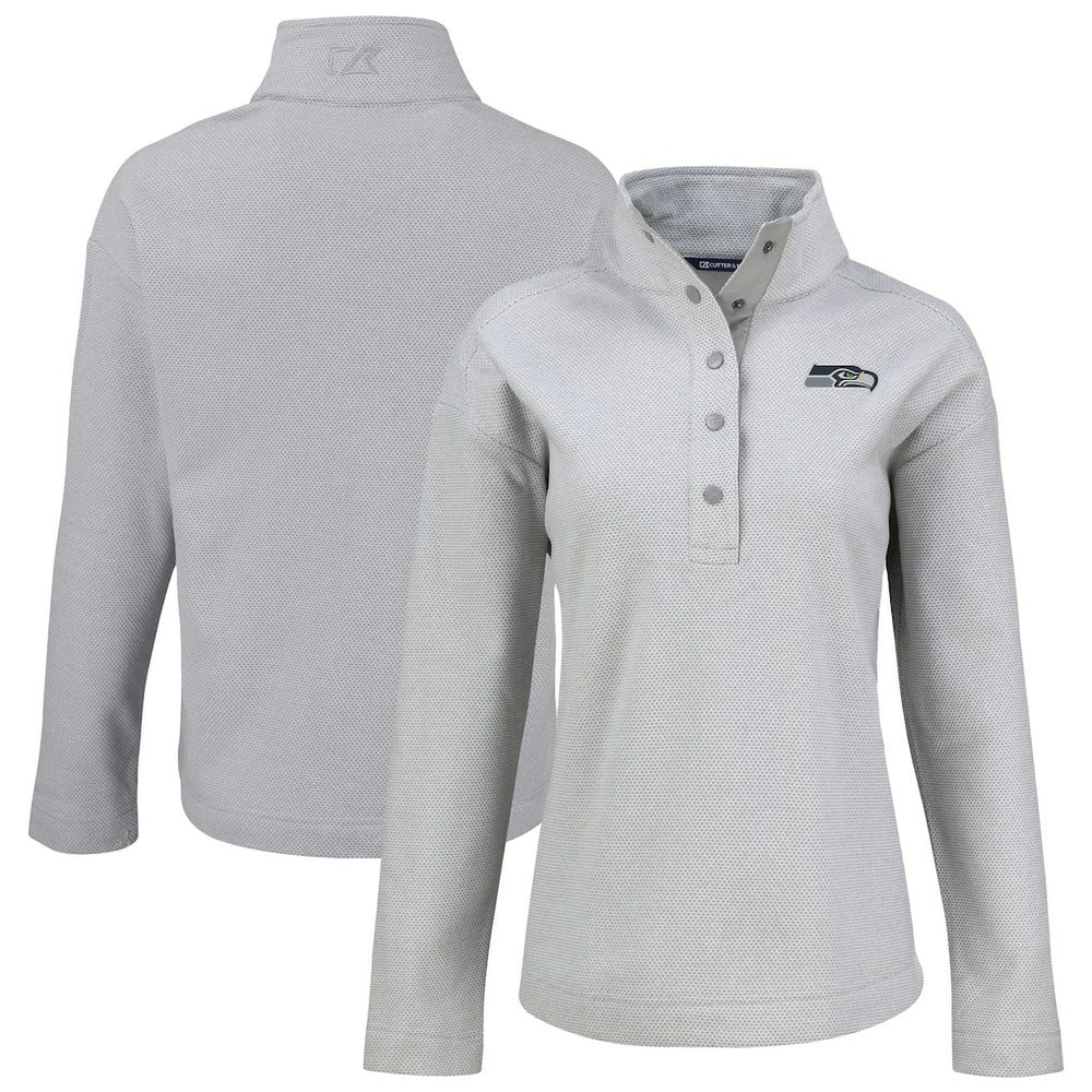 Seattle Seahawks Cutter & Buck Women's Hunts Point Eco Half-Snap Sweatshirt