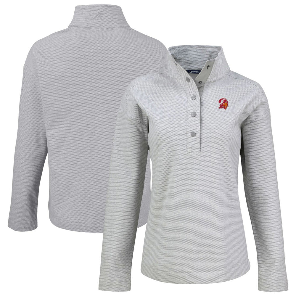 Tampa Bay Buccaneers Cutter & Buck Women's Hunts Point Eco Half-Snap Sweatshirt