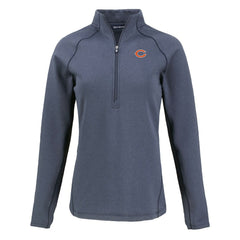 Chicago Bears Cutter & Buck Women's Peshastin Eco Fleece Recycled Tri-Blend Raglan Half-Zip Jacket