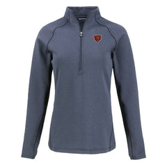 Chicago Bears Cutter & Buck Women's Peshastin Eco Fleece Recycled Tri-Blend Raglan Half-Zip Jacket
