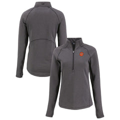 Cincinnati Bengals Cutter & Buck Women's Peshastin Eco Fleece Recycled Tri-Blend Raglan Half-Zip Jacket