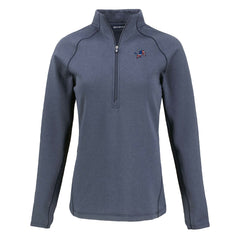 Detroit Lions Cutter & Buck Women's Americana Peshastin Eco Fleece Recycled Tri-Blend Raglan Half-Zip Jacket