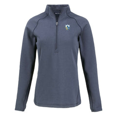 Los Angeles Chargers Cutter & Buck Women's Peshastin Eco Fleece Recycled Tri-Blend Raglan Half-Zip Jacket