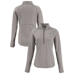 Miami Dolphins Cutter & Buck Women's Peshastin Eco Fleece Recycled Tri-Blend Raglan Half-Zip Jacket