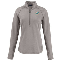 Miami Dolphins Cutter & Buck Women's Peshastin Eco Fleece Recycled Tri-Blend Raglan Half-Zip Jacket