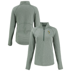 Green Bay Packers Cutter & Buck Women's Peshastin Eco Fleece Recycled Tri-Blend Raglan Half-Zip Jacket