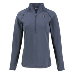 New England Patriots Cutter & Buck Women's Peshastin Eco Fleece Recycled Tri-Blend Raglan Half-Zip Jacket
