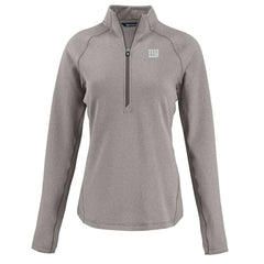 New York Giants Cutter & Buck Women's Peshastin Eco Fleece Recycled Tri-Blend Raglan Half-Zip Jacket