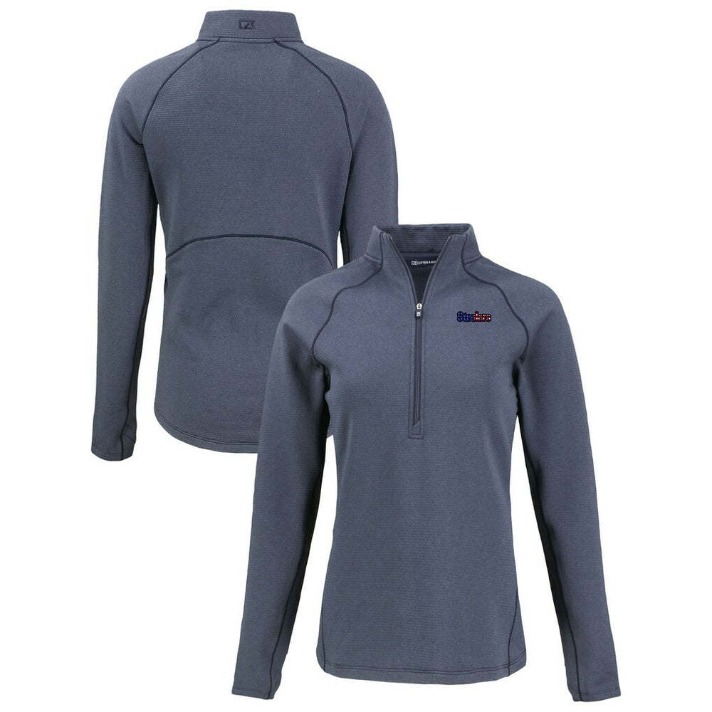 Pittsburgh Steelers Cutter & Buck Women's Americana Peshastin Eco Fleece Recycled Tri-Blend Raglan Half-Zip Jacket