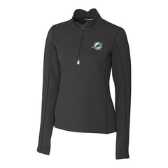 Miami Dolphins Cutter & Buck Women's Traverse Stretch Quarter-Zip Pullover Top