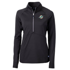 Miami Dolphins Cutter & Buck Women's DryTec Adapt Eco Knit Stretch Recycled Raglan Half-Zip Top