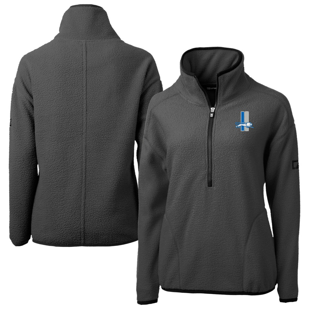 Detroit Lions Cutter & Buck Women's Historic Cascade Eco Sherpa Fleece Half-Zip Jacket