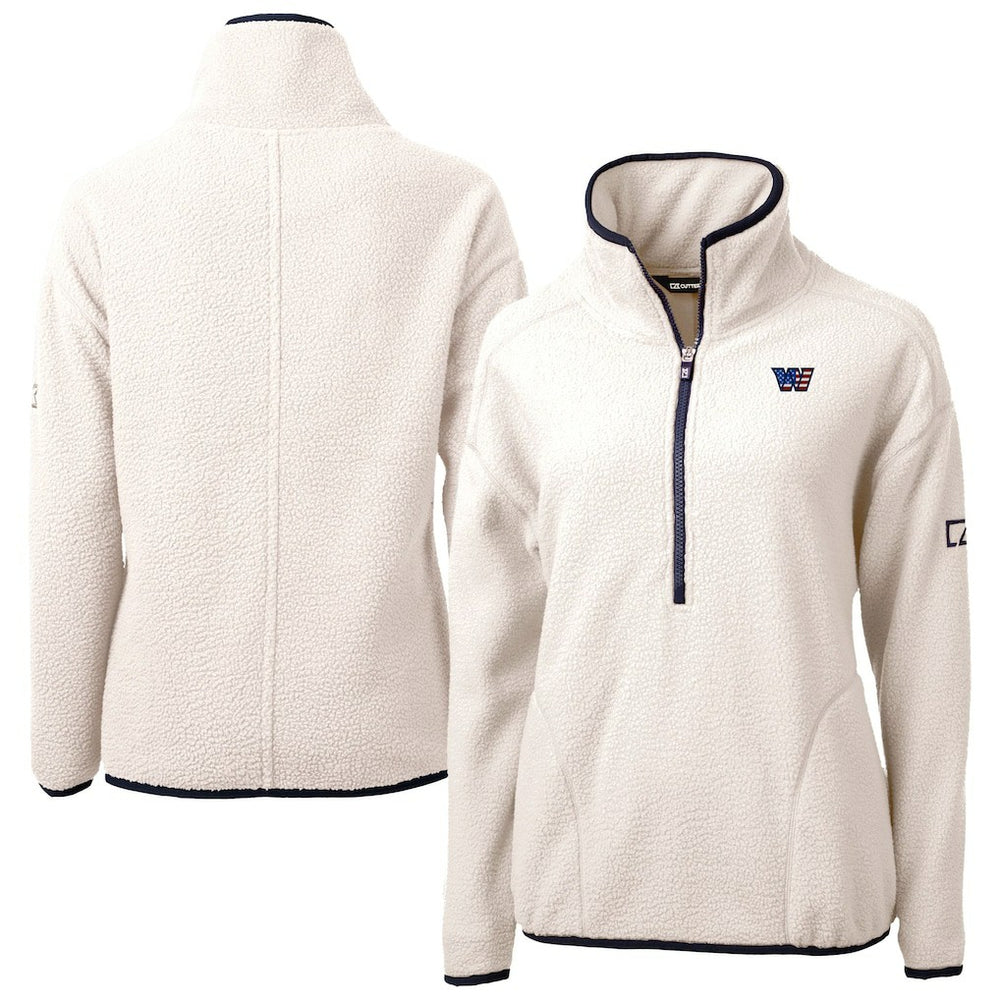 Washington Commanders Cutter & Buck Women's Americana Cascade Eco Sherpa Fleece Half-Zip Jacket