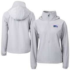 Seattle Seahawks Cutter & Buck Women's Charter Eco Recycled Half-Zip Hooded Anorak Jacket