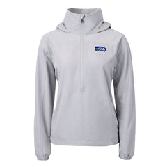 Seattle Seahawks Cutter & Buck Women's Charter Eco Recycled Half-Zip Hooded Anorak Jacket