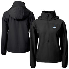 Detroit Lions Cutter & Buck Women's Charter Eco Recycled Half-Zip Hooded Anorak Jacket