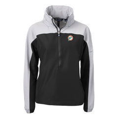 Miami Dolphins Cutter & Buck Women's Charter Eco Recycled Half-Zip Hooded Anorak Jacket