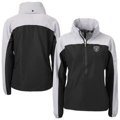 Las Vegas Raiders Cutter & Buck Women's Charter Eco Recycled Half-Zip Hooded Anorak Jacket