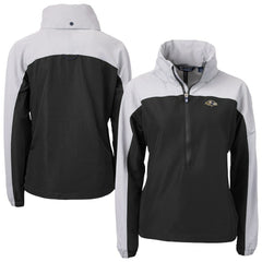 Baltimore Ravens Cutter & Buck Women's Charter Eco Recycled Half-Zip Hooded Anorak Jacket