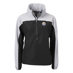 Pittsburgh Steelers Cutter & Buck Women's Charter Eco Recycled Half-Zip Hooded Anorak Jacket