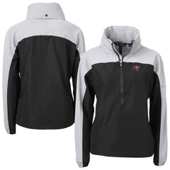 Tampa Bay Buccaneers Cutter & Buck Women's Charter Eco Recycled Half-Zip Hooded Anorak Jacket