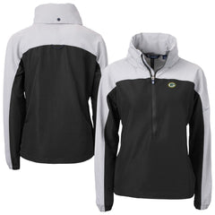 Green Bay Packers Cutter & Buck Women's Charter Eco Recycled Half-Zip Hooded Anorak Jacket