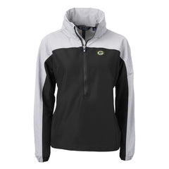 Green Bay Packers Cutter & Buck Women's Charter Eco Recycled Half-Zip Hooded Anorak Jacket
