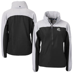 Miami Dolphins Cutter & Buck Women's Charter Eco Recycled Half-Zip Hooded Anorak Jacket
