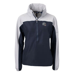 New England Patriots Cutter & Buck Women's Charter Eco Recycled Half-Zip Hooded Anorak Jacket