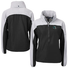 Philadelphia Eagles Cutter & Buck Women's Charter Eco Recycled Half-Zip Hooded Anorak Jacket