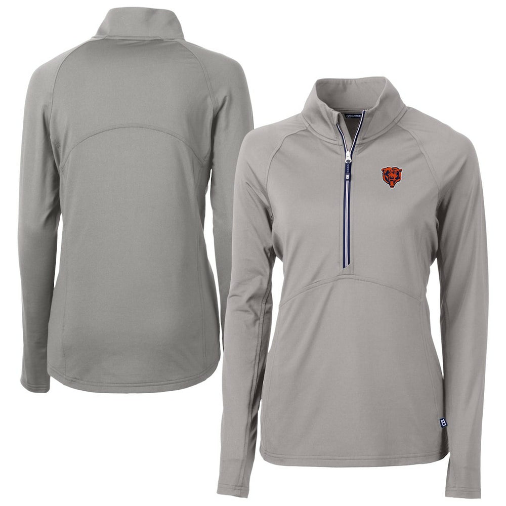 Chicago Bears Cutter & Buck Women's Adapt Eco Knit Stretch Recycled Raglan Half-Zip Top