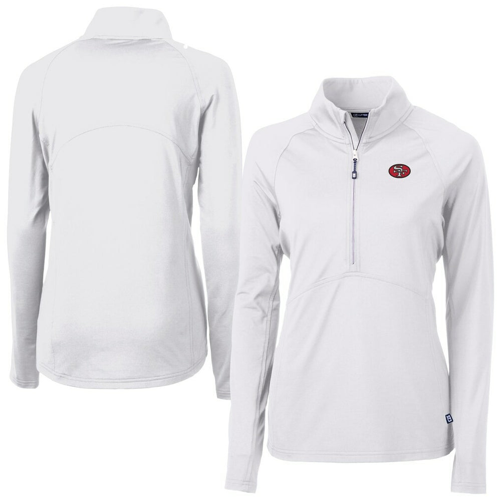 San Francisco 49ers Cutter & Buck Women's Adapt Eco Knit Stretch Recycled Raglan Half-Zip Top