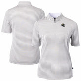 Jacksonville Jaguars Cutter & Buck Women's Virtue Eco Pique Stripe Recycled Quarter-Zip Top