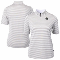 Jacksonville Jaguars Cutter & Buck Women's Virtue Eco Pique Stripe Recycled Quarter-Zip Top